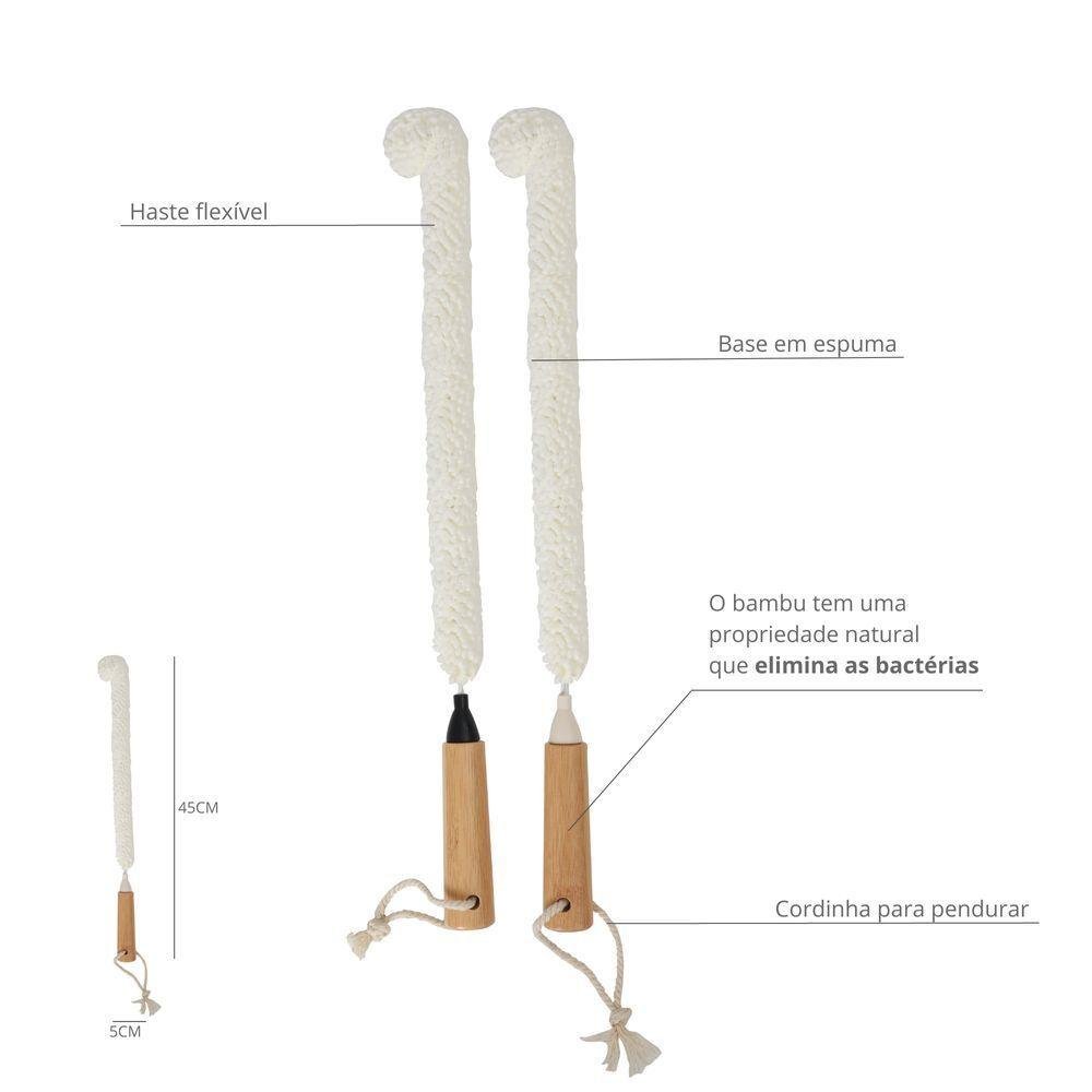 Escova de Bambu Oikos Flexível para Limpeza de Jarras Off-white - 5