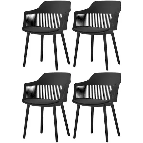 Ver imagem 2 de Kit 4 Cadeiras Polipropileno Marcela Montreal Preta para Sala de Jantar ou Escritório