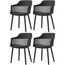 Ver imagem 2 de Kit 4 Cadeiras Polipropileno Marcela Montreal Preta para Sala de Jantar ou Escritório