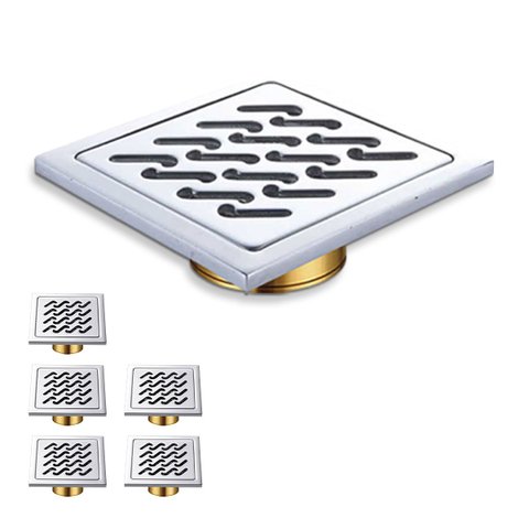 Ralo 10x10 Aço Inox Banheiro Kit 5 Uni Jardim Quintal Lavabo Anti Odor Anti Inseto Higienico Seguro 