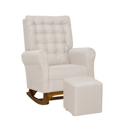Poltrona de Amamentação Manuela com Puff Bebê Completo: Boucle Natural - 10