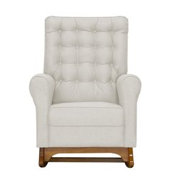 Poltrona de Amamentação Manuela com Puff Bebê Completo: Boucle Natural - 6