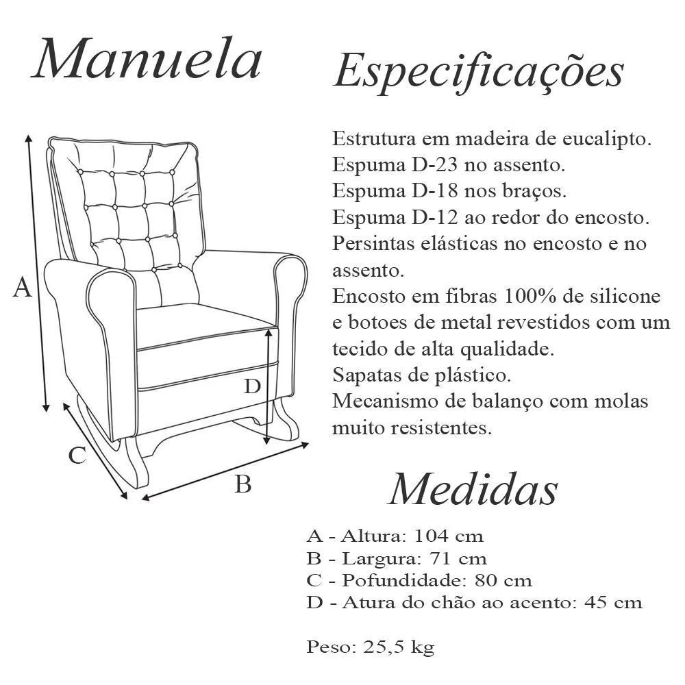 Poltrona de Amamentação Manuela com Puff Bebê Completo: Pb 601 Boucle Pérola - 8