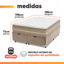 Ver imagem 3 de Cama Box Baú Queen Espuma Pillow Top Lord 158x198x71cm Herval - Suporta até 150 kg por Pessoa
