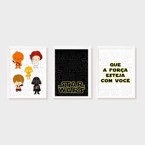 Kit Três Quadros Star Wars KID