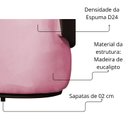 Ver imagem 3 de Namoradeira Poltrona 2 Lugares Bia Composê Veludo com Corino Cor:rosa Chiclete