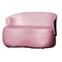 Ver imagem 1 de Namoradeira Poltrona 2 Lugares Bia Composê Veludo com Corino Cor:rosa Chiclete