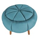 Ver imagem 1 de Puff da Vinci 65 Cm Palito Suede Slk Decor Marinho Amara Azul Turquesa