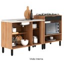 Ver imagem 4 de Balcão de Pia com Espaço para Cooktop e Forno Karina Nogal Preto - Alj Móveis