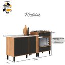 Ver imagem 5 de Balcão de Pia com Espaço para Cooktop e Forno Karina Nogal Preto - Alj Móveis