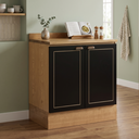 Ver imagem 1 de Balcão para Cozinha 80cm com 2 Portas e Tampo Conecta Frise Yescasa Cinamomo/Preto
