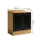 Ver imagem 3 de Balcão para Cozinha 80cm com 2 Portas e Tampo Conecta Frise Yescasa Cinamomo/Preto