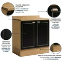 Ver imagem 5 de Balcão para Cozinha 80cm com 2 Portas e Tampo Conecta Frise Yescasa Cinamomo/Preto