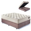 Ver imagem 1 de Base Box Baú Bipartido Casal 138x188 Suede com Colchão Audaz Molas Ensacadas