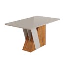Ver imagem 1 de Mesa de Jantar 6 Lugares Retangular Tampo de Vidro/MDF Xangai Cobre/Off White - Casa Giulia