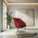 Ver imagem 3 de Kit 6 Poltronas Luxo Alana Suede Base Ferro Preto - Pallazio Cor:Vermelho
