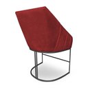Ver imagem 6 de Kit 6 Poltronas Luxo Alana Suede Base Ferro Preto - Pallazio Cor:Vermelho