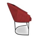 Ver imagem 5 de Kit 6 Poltronas Luxo Alana Suede Base Ferro Preto - Pallazio Cor:Vermelho