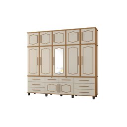 Roupeiro / Guarda Roupas Diam Triplex 2.40m com Espelho Casal Amplo Espaço Interno e Gavetas com Cha - 2