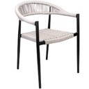 Ver imagem 1 de Cadeira Decorativa para Área Gourmet Base Preto Corda Náutica Nevada R01 Amêndoa - Lyam Decor