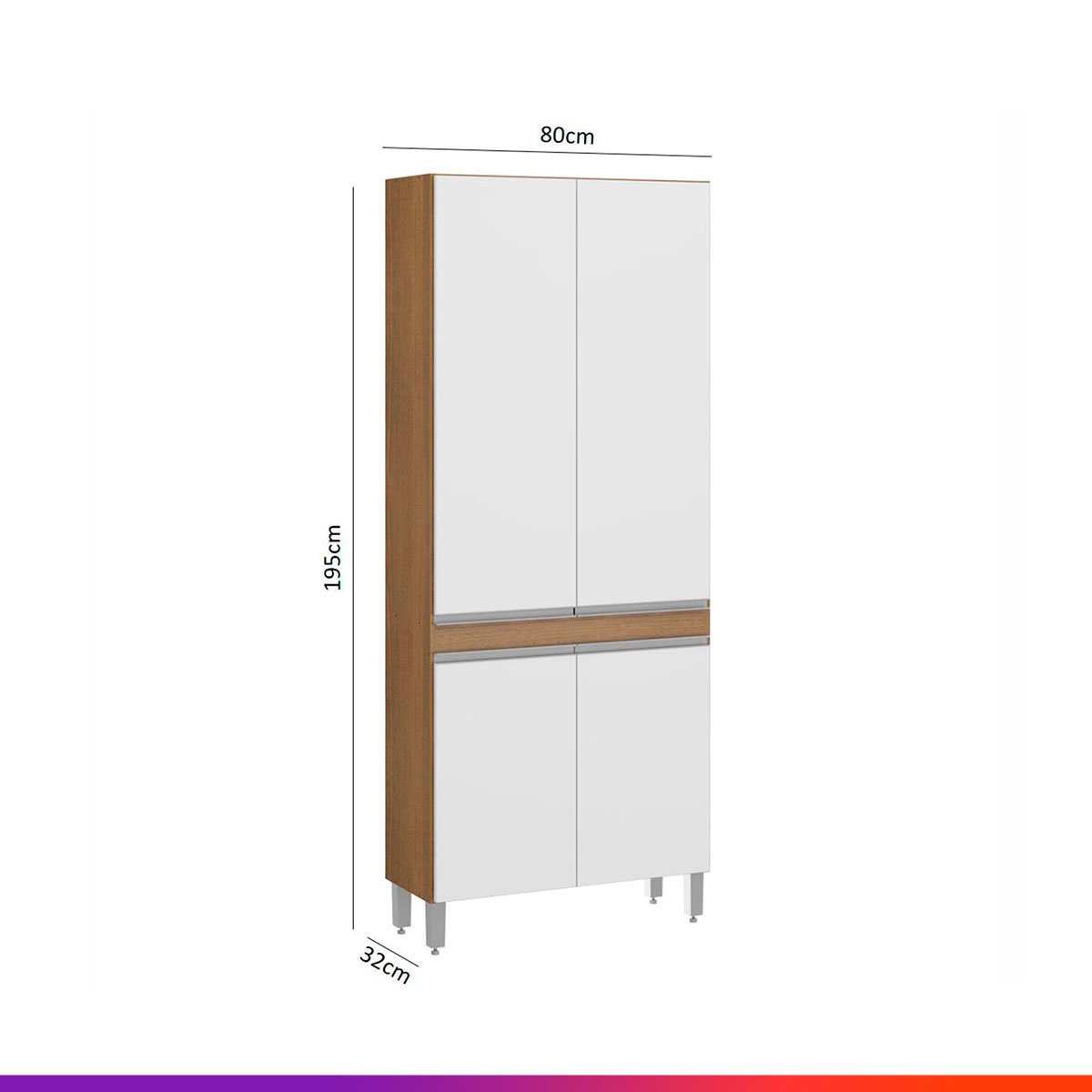 Cozinha Completa Modulada Grande Itália 440 Cm Com Balcão 11 Portas Branco Avelã MDP - PRIME - 7