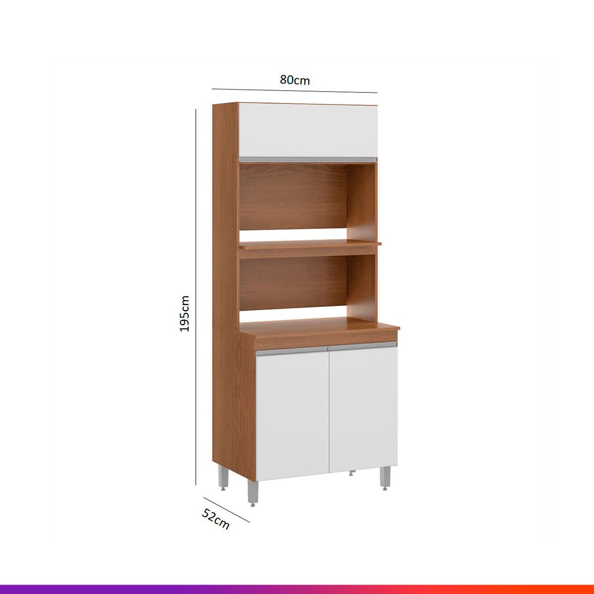 Cozinha Completa Modulada Grande Itália 440 Cm Com Balcão 11 Portas Branco Avelã MDP - PRIME - 6