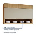 Ver imagem 7 de Cozinha Completa Modulada 4 Peças 7 Portas 3 Gavetas 100% MDF Realeza Premium Bege/Carvalho/Greige