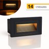 14 Balizador Parede Escada Preto Externo Retangular Lup52 - 1