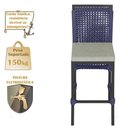Ver imagem 4 de Mesa Bistrô com 2 Banquetas Roma Preta Corda Náutica Estofado 3 Trama Original