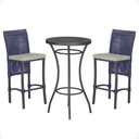 Ver imagem 1 de Mesa Bistrô com 2 Banquetas Roma Preta Corda Náutica Estofado 3 Trama Original