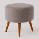 Ver imagem 1 de Puff Redondo Pés Madeira 40cm Yuna Veludo Nobre Avelã - Sallar Home