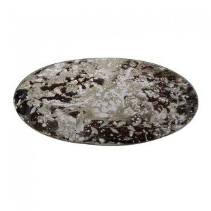 Centro de Mesa Prato de Vidro Espelhado Oval 29cmx18cm Vênus Victrix