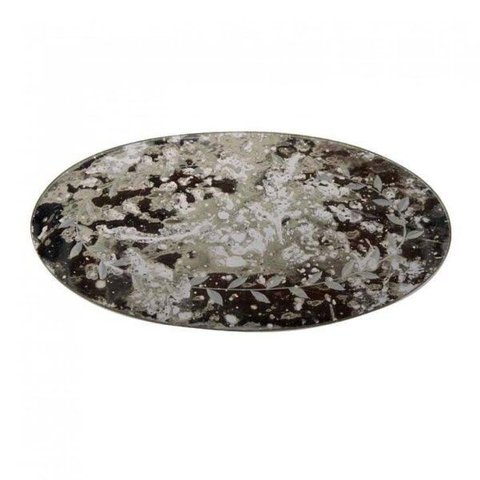 Centro de Mesa Prato de Vidro Espelhado Oval 29CMX18CM Vênus Victrix