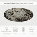 Ver imagem 2 de Centro de Mesa Prato de Vidro Espelhado Oval 29CMX18CM Vênus Victrix
