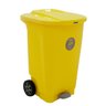 Lixeira Tramontina T-Force Coleta Seletiva Metal em Polipropileno Amarelo com Rodas 100 L - 1