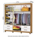 Ver imagem 5 de Guarda-Roupa 6 Portas 4 Gavetas com Pés Genova Branco/Cinamomo