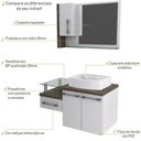 Ver imagem 5 de Conjunto Balcão C-cuba Aria 41 e Espelheira Legno 830 Branco Chess C-carvalho Branco Chess C-