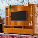 Ver imagem 1 de Estante Home Tvs 60" 4 Portas Absoluto Naturalle Ripado Carmolar