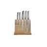 Jogo Facas Cozinha Inox 5 Peças Suporte Madeira Magnético - 2