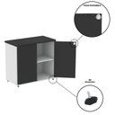 Ver mais imagens de Armário Baixo para Escritório com 2 Portas Branco/Preto