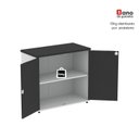Ver imagem 7 de Armário Baixo para Escritório com 2 Portas Branco/Preto