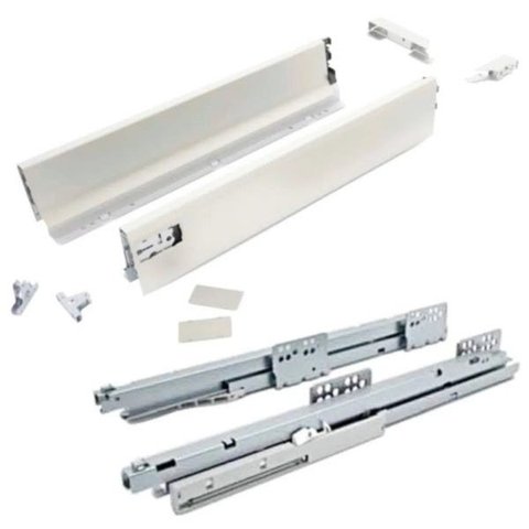 Kit Ten Gaveta Metálica Baixa Branca Fgvtn 500mm