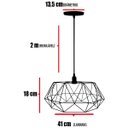 Ver imagem 2 de Pendente Aramado Estádio Grande Cabo 2M Luxo Luminária Lustre Teto Vintage Cobre Rose Gold Lâmpada A