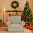 Ver imagem 2 de Poltrona Natalina Papai Noel Santa Claus Suede Bege