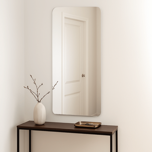 Espelho Grande Corpo Inteiro Lapidado Retangular Decorativo Sala Quarto 100x40 S/ Moldura C/suporte