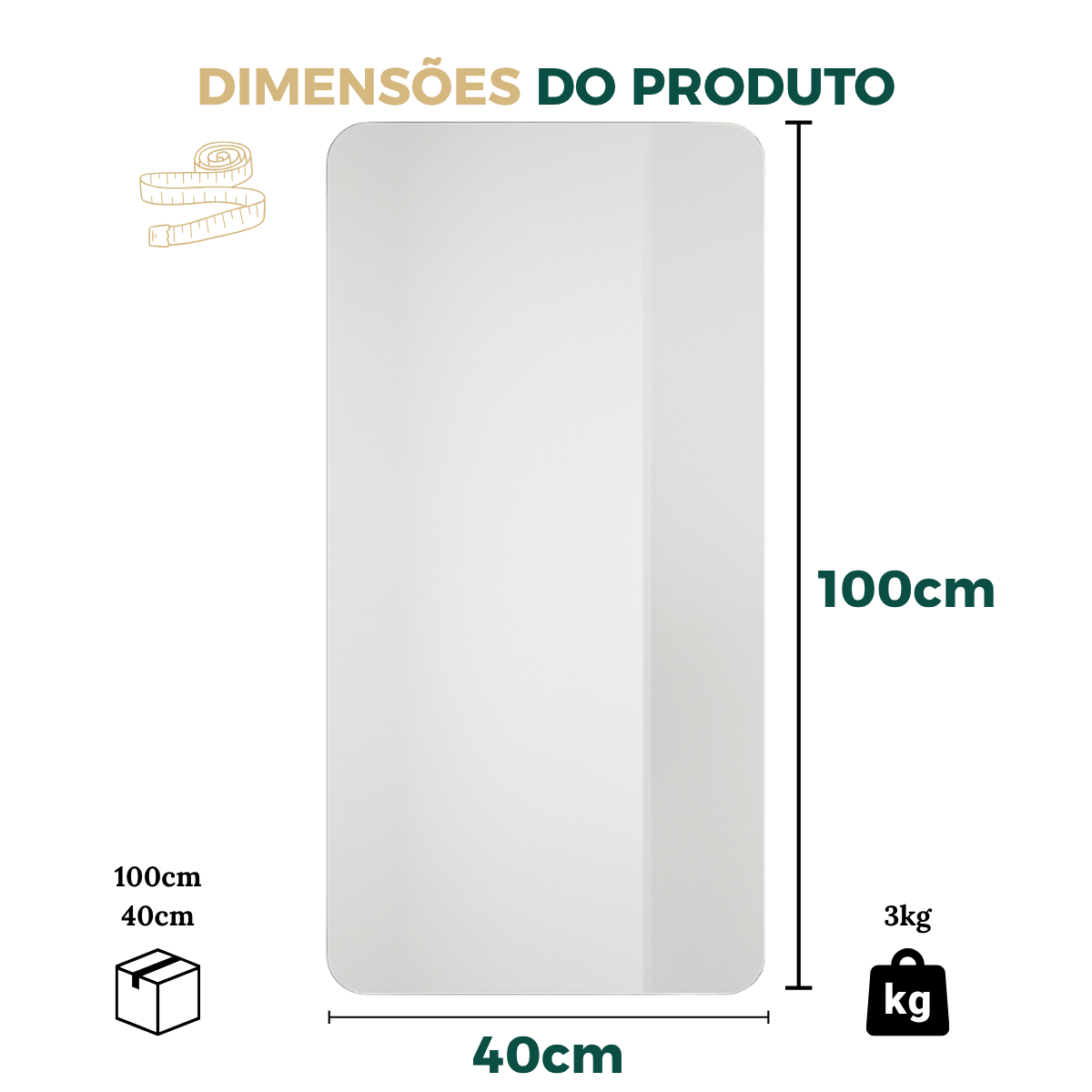 Espelho Grande Corpo Inteiro Lapidado Retangular Decorativo Sala Quarto 100x40 S/ Moldura C/suporte - 7