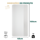 Ver imagem 7 de Espelho Grande Corpo Inteiro Lapidado Retangular Decorativo Sala Quarto 100x40 S/ Moldura C/suporte