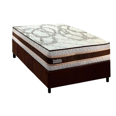 Conjunto Box Solteiro: Colchão Anatômico Paropas Resiste Double Face Ag D45 + Base Crc Suede Brown