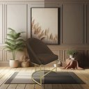 Ver imagem 2 de Cadeira Poltrona de Jantar Bela Suede Marrom Base Metálica Industrial Dourado - Pallazio