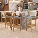 Ver imagem 7 de Kit 06 Banquetas Altas para Cozinha Bancada Sala Tela Betta Fixa L02 Suede Cinza - Lyam